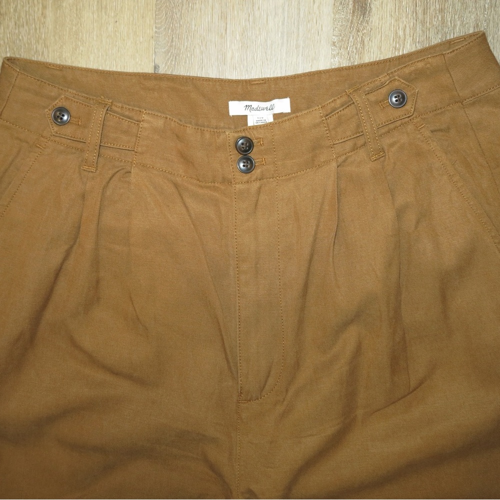 Madewell Cotton / Linen Tan Wide Leg Pants Trousers 12T 12 Tall - Picture 2 of 4